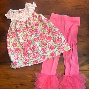 Mudpie girl floral matching set